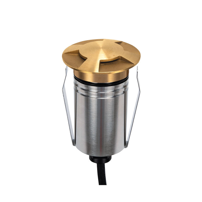 Emit-55 2.5W 24V DC 36° LED 4-Way Decklight Brushed Brass / RGBW - 10153