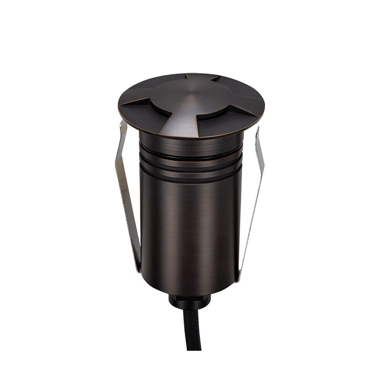 Emit-55 2.5W 12V / 24V DC 36° LED 4-Way Decklight Antique Brass / Tri-Colour - 10123