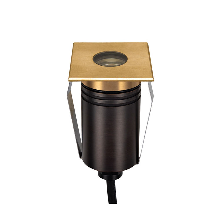Emit-55 2.5W 12V / 24V DC 36° LED Square Open Decklight Brushed Brass / Tri-Colour - 10108