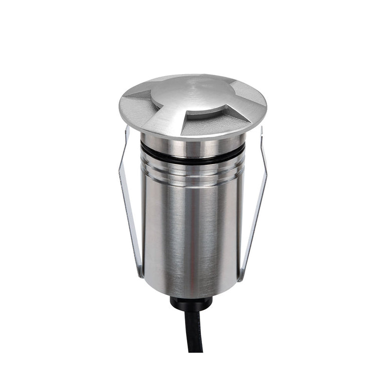 Emit-55 2.5W 12V / 24V DC 36° LED 4-Way Decklight 316 Stainless Steel / Tri-Colour - 10103