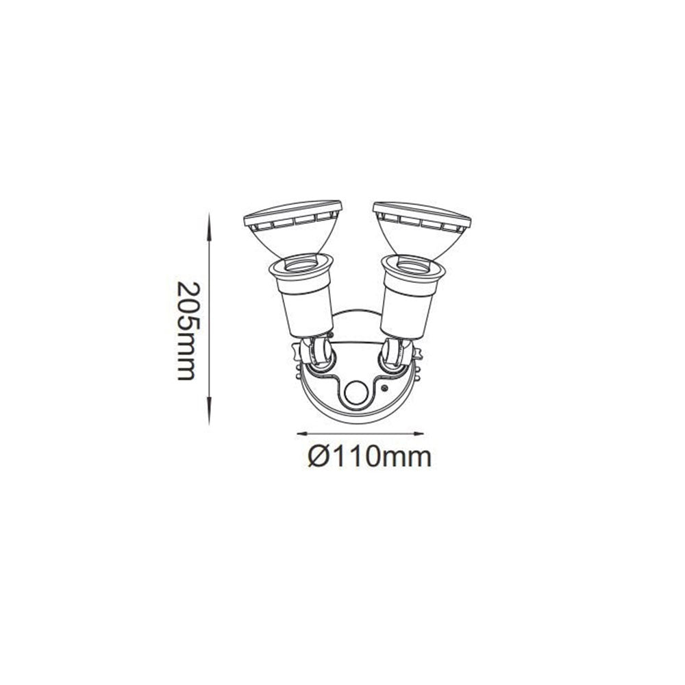 Pollux 1 20W Double Adjustable LED Spotlight Black / Cool White - ES-B06BW