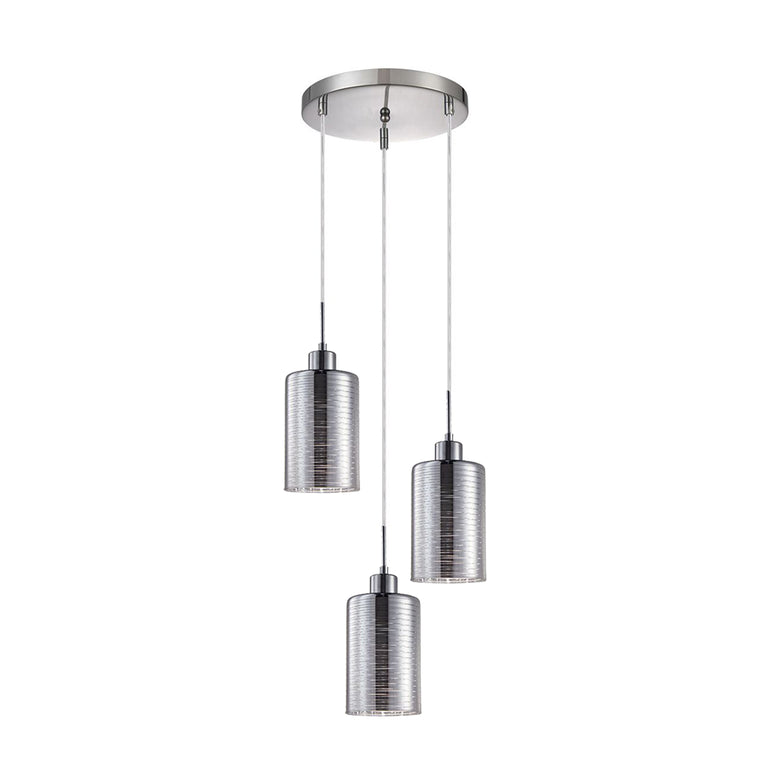 Interior Oblong 3 Light Chrome Glass Pendant - ESPEJO1X3R