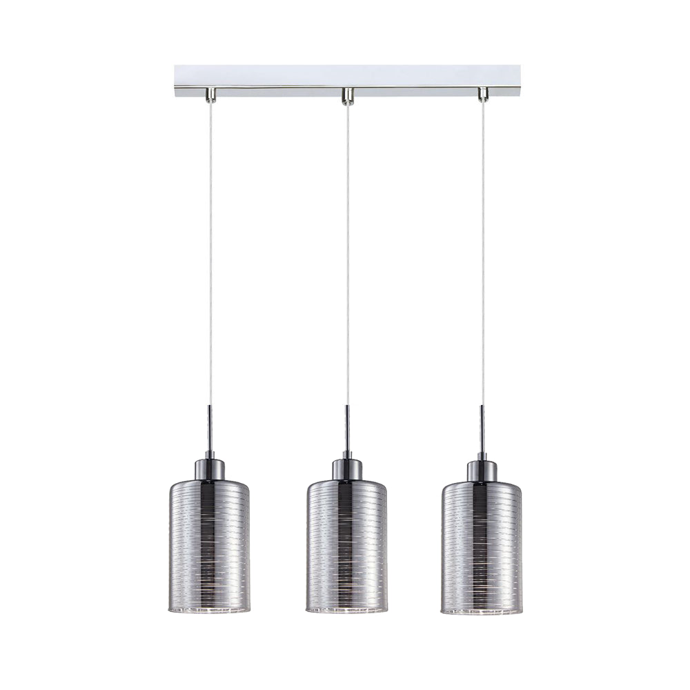 Interior Oblong 3 Light Chrome Glass Pendant - ESPEJO1X3S
