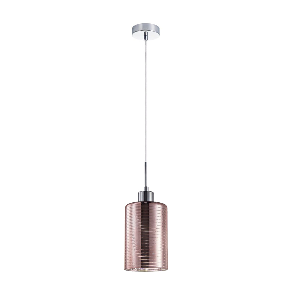 Interior Oblong 1 Light Rose Gold Glass Pendant - ESPEJO2