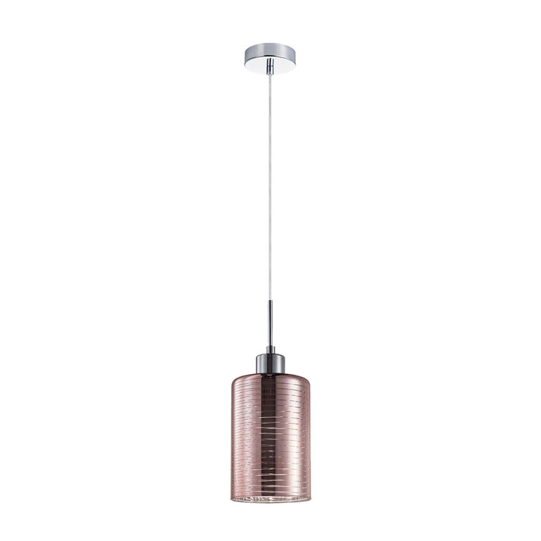 Interior Oblong 1 Light Rose Gold Glass Pendant - ESPEJO2