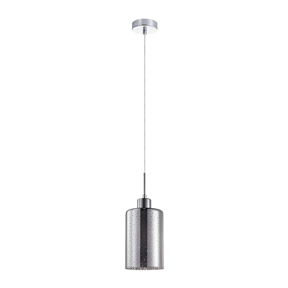 Interior Oblong 1 Light Chrome / Dotted Glass Pendant - ESPEJO3