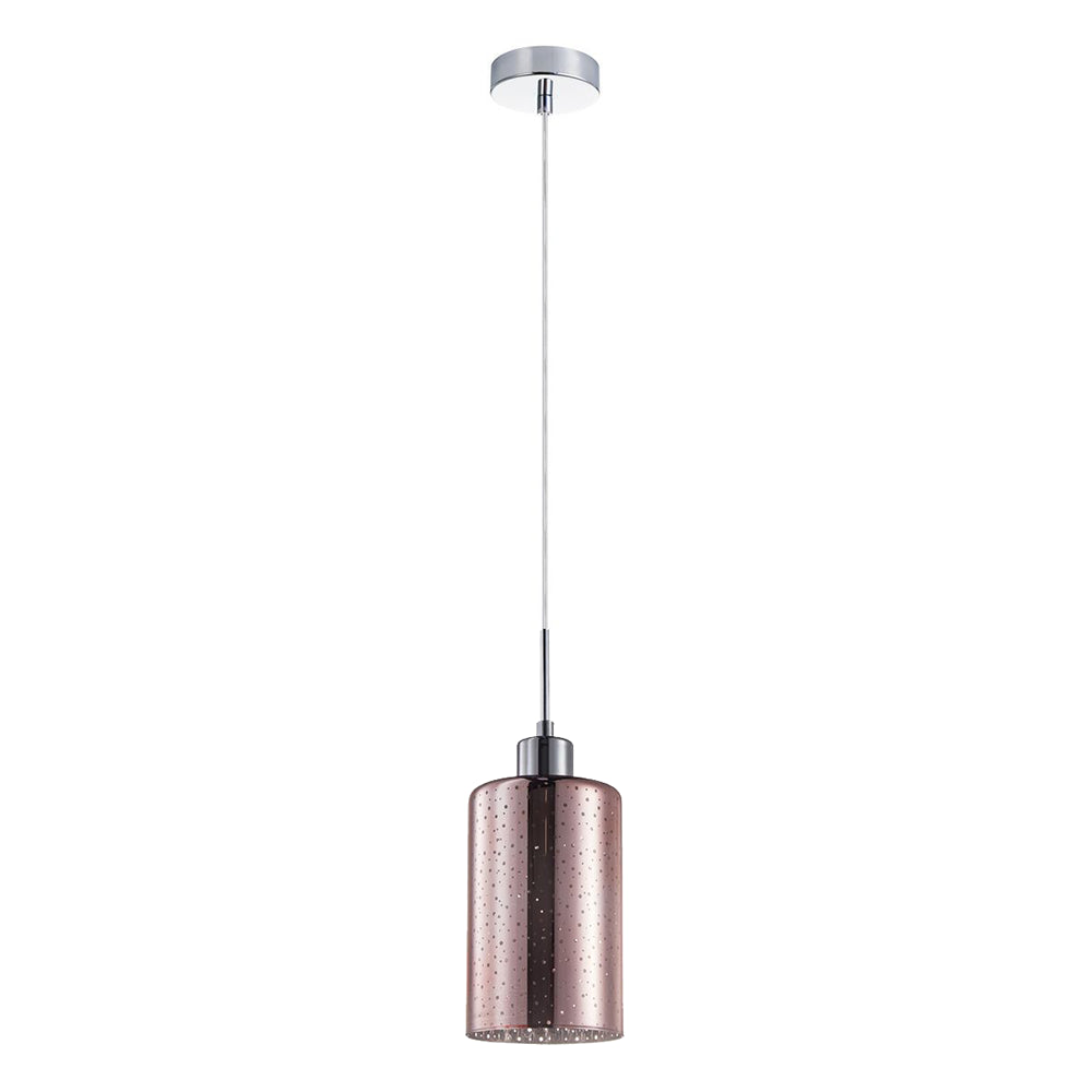 Interior Oblong 1 Light Rose Gold / Dotted Glass Pendant - ESPEJO4