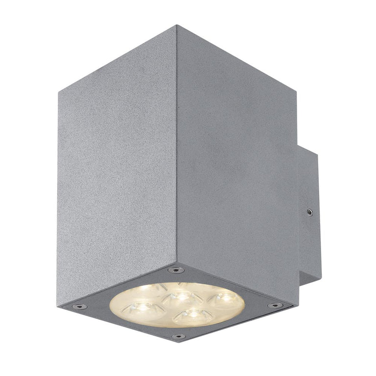 Outdoor 12W LED Up/Down Wall Pillar Light Silver / Warm White - 26913