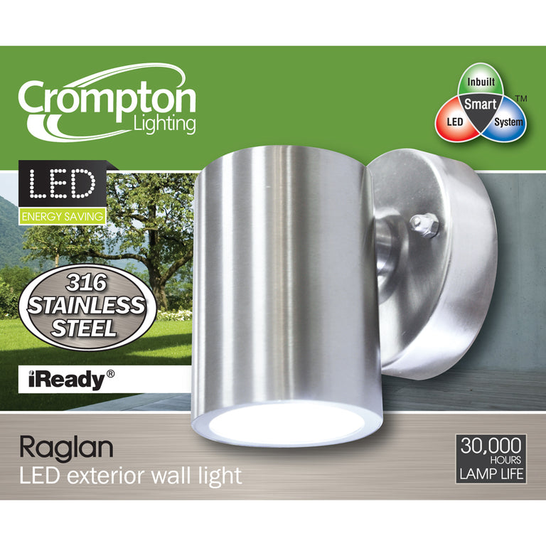 LED 3W Fixed Exterior Wall Light Stainless Steel - Raglan