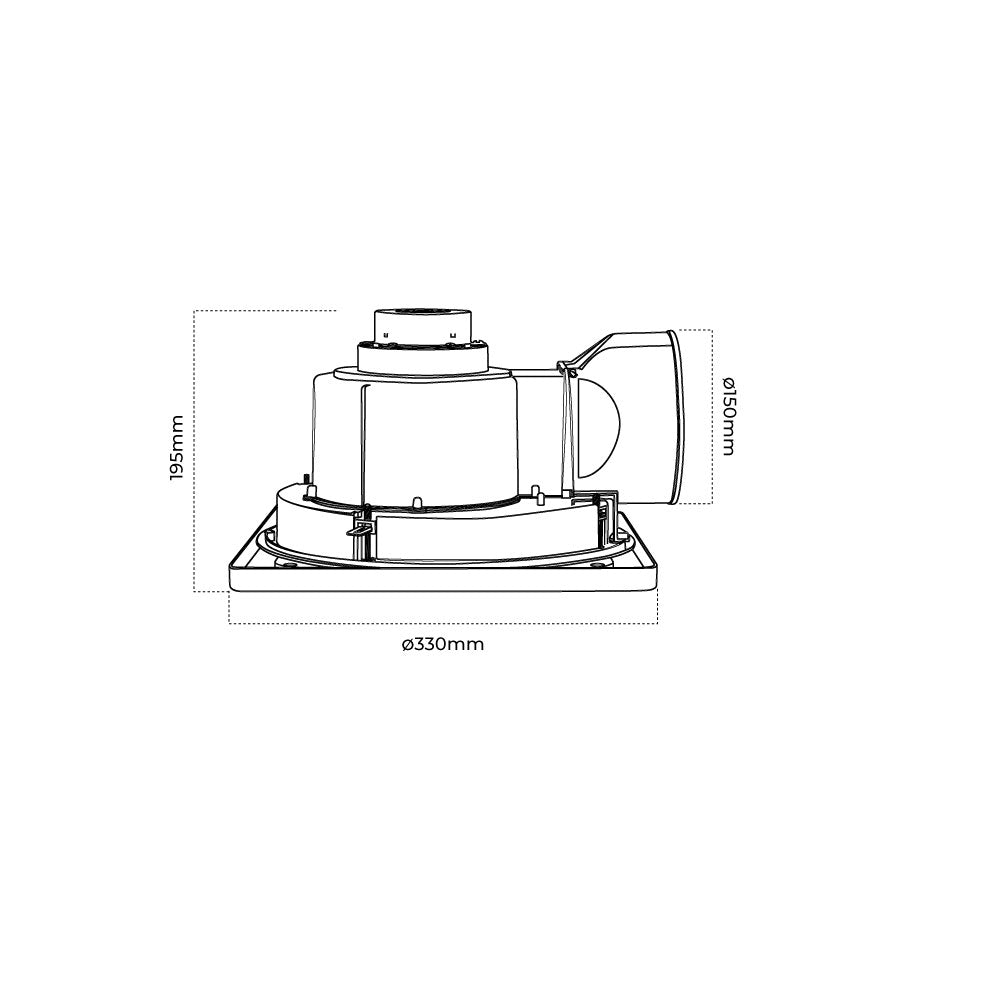 Eclipse 290mm Square Exhaust Fan White - ECLIPSE/290/WH/SQ