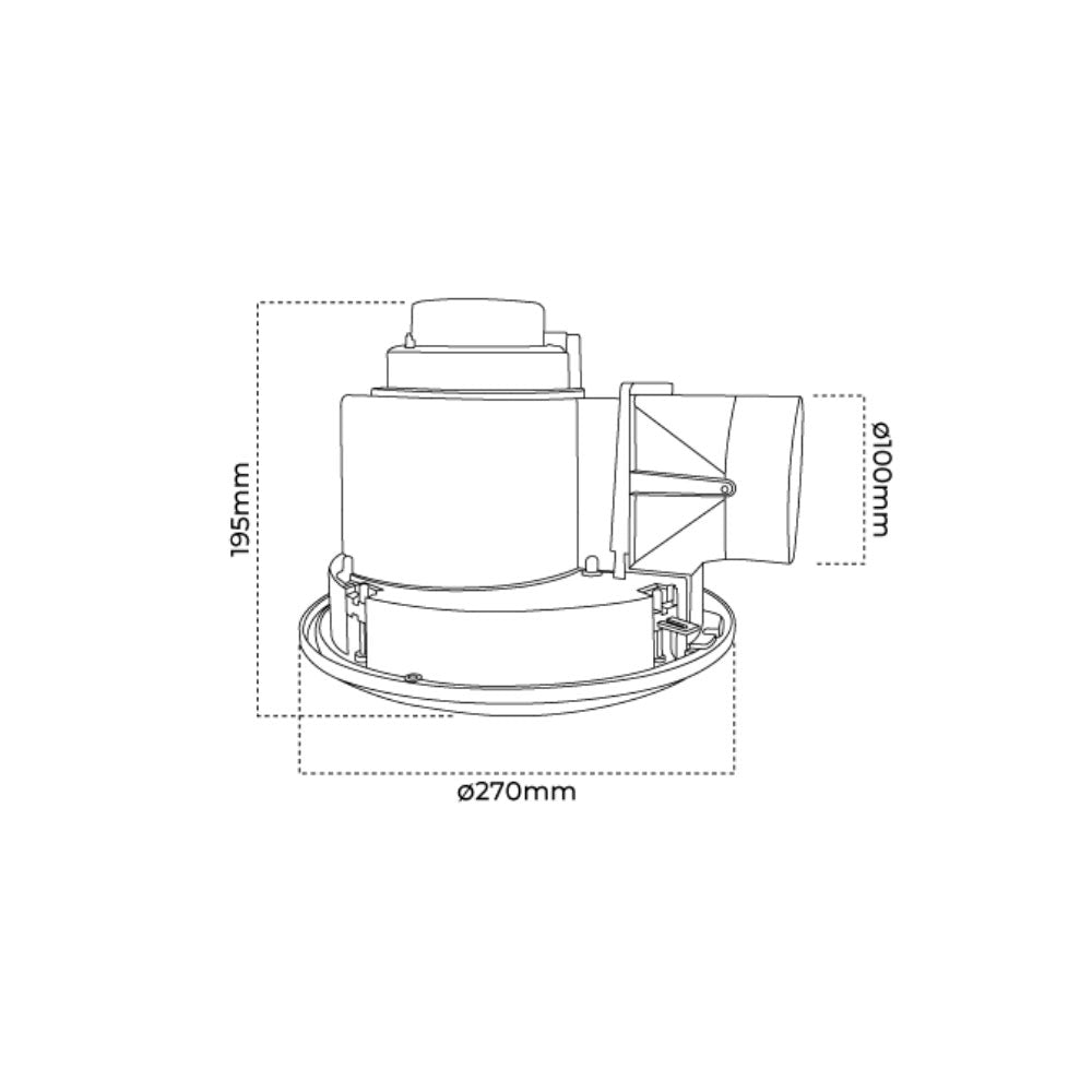 Eclipse 240mm Round Exhaust Fan With 12W LED White / Tri-Colour - ECLIPSE/240/LT/WH/RD