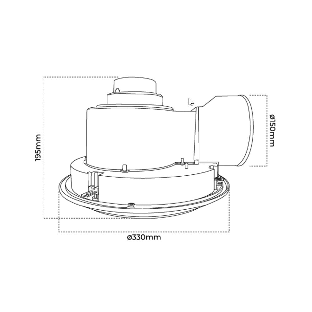 Eclipse 290mm Round Exhaust Fan With 18W LED White / Tri-Colour - ECLIPSE/290/LT/WH/RD
