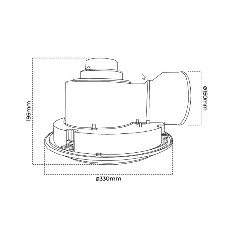 Eclipse 290mm Round Exhaust Fan With 18W LED White / Tri-Colour - ECLIPSE/290/LT/WH/RD