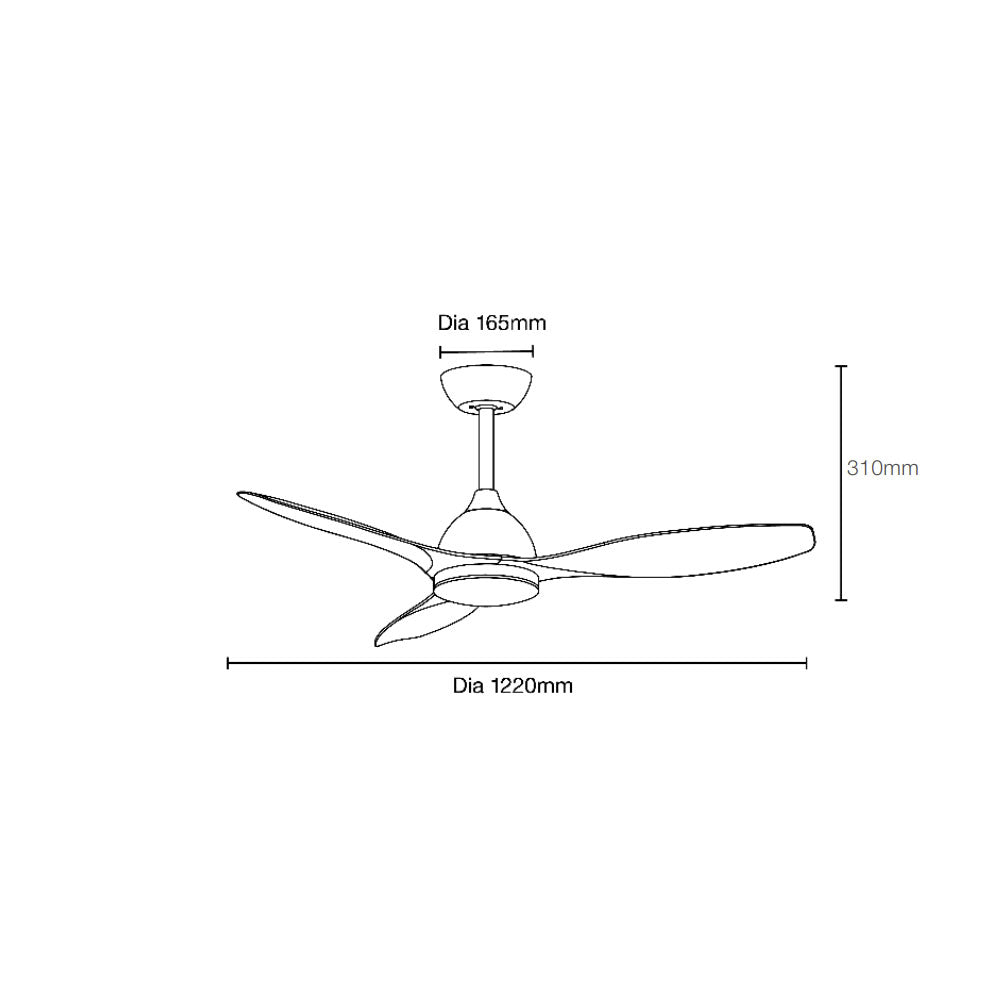 Elite 48" DC Smart Ceiling Fan With WIFI Remote Control Matt White - MEDC123W
