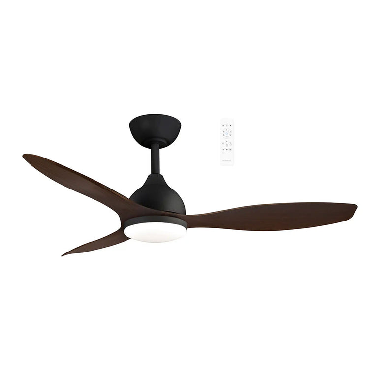 Elite 52" DC Smart Ceiling Fan With WIFI Remote Control + LED Light Matt Black / Walnut - MEDC1333MW