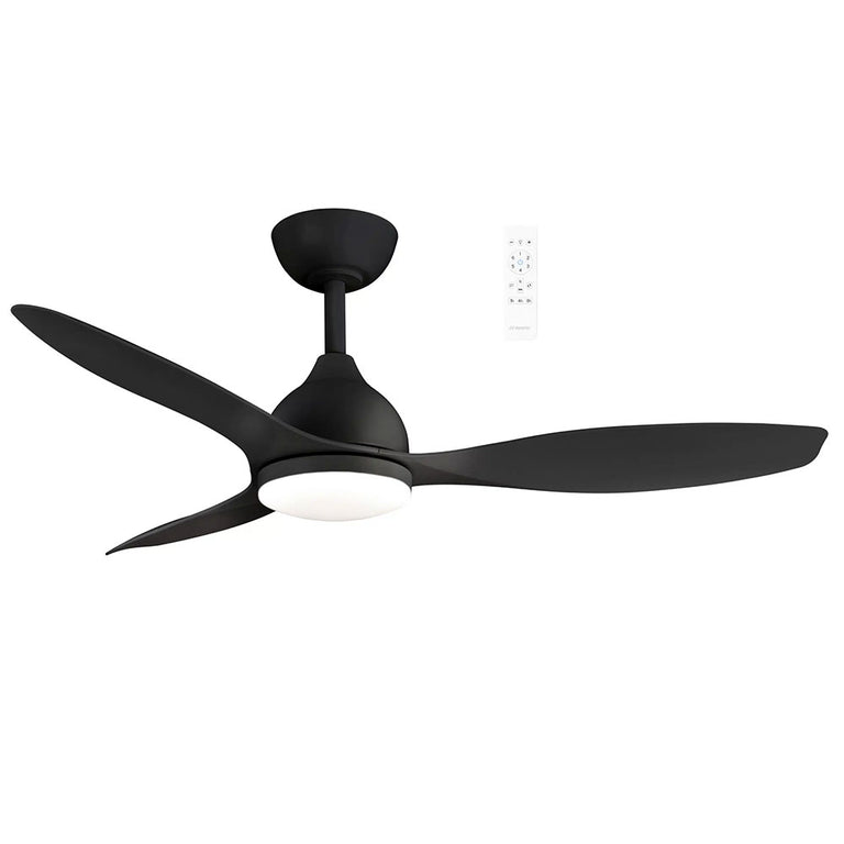 Elite 52" DC Smart Ceiling Fan With WIFI Remote Control + LED Light Matt Black - MEDC1333M