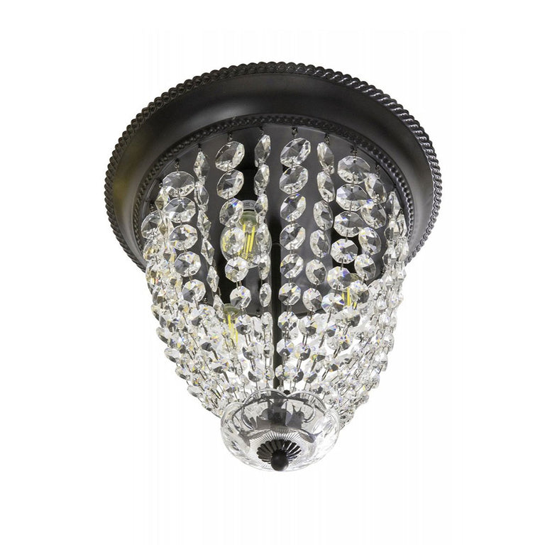 England 3 Light CTC Crystal Chandelier Black - ENGLAND-Black