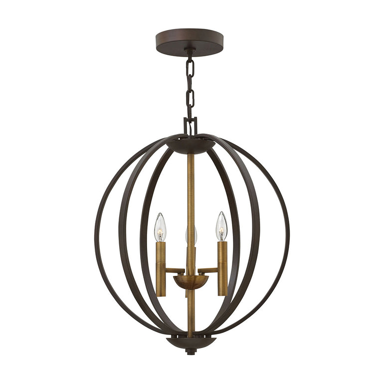 Euclid 3 Light Pendant Chandelier Spanish Bronze - HK-EUCLID-3P
