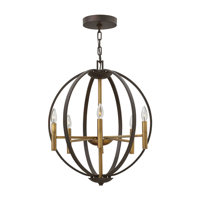 Euclid 6 Light Pendant Chandelier Spanish Bronze - HK-EUCLID-6P