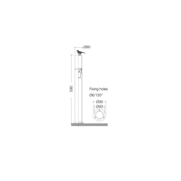 Cilindro Bollard Black - F1051-BL