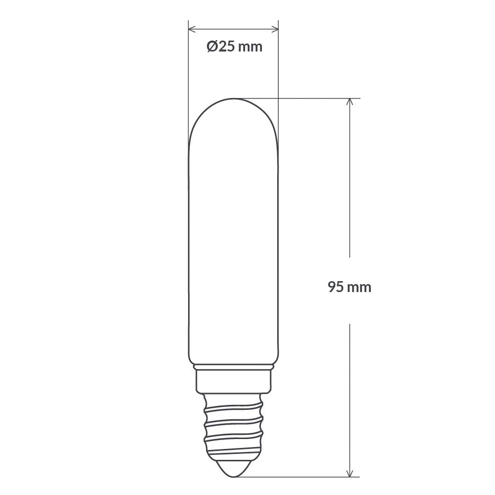 Vintage Tubular LED 4W E12 Dimmable / Warm White - F412-T25-C-27K