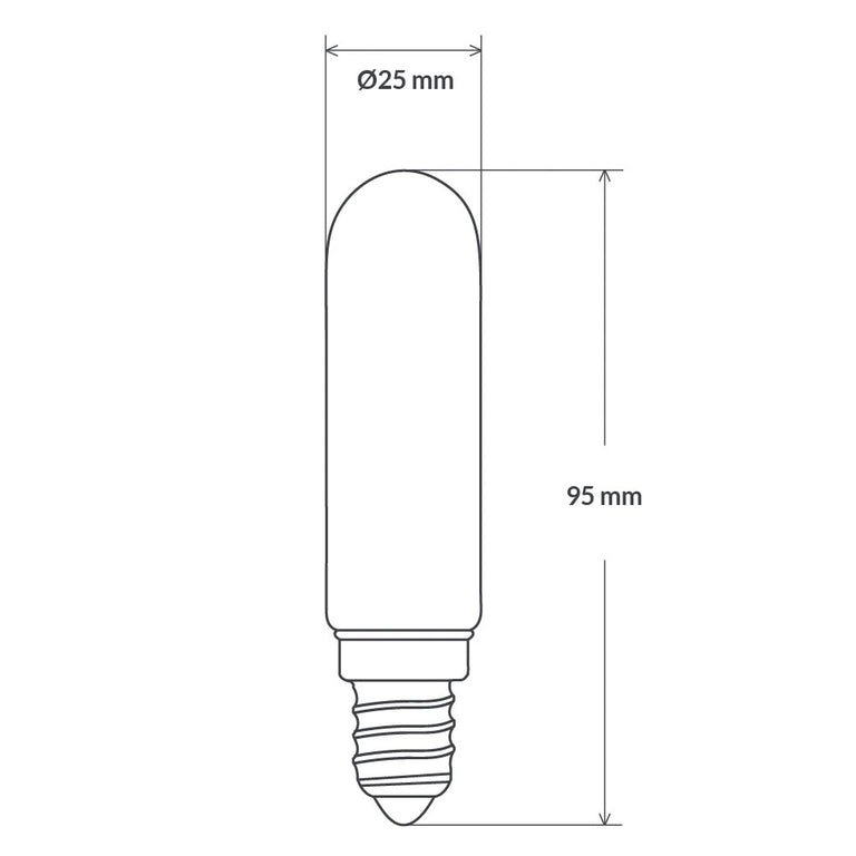 Vintage Tubular LED 4W E12 Dimmable / Warm White - F412-T25-C-27K