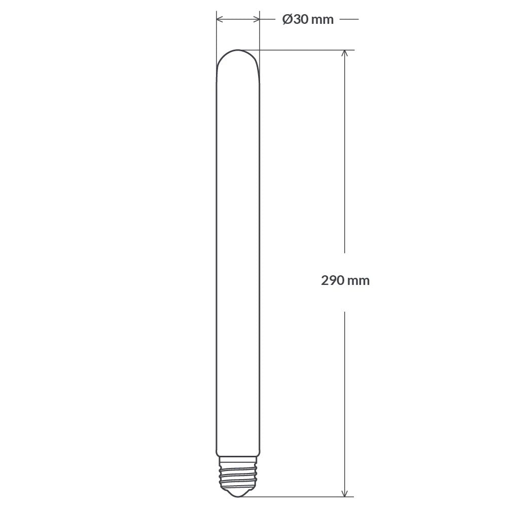Vintage Amber Long Tubular LED 4W E27 Dimmable / Extra Warm White - F427-T30LV-A-20K