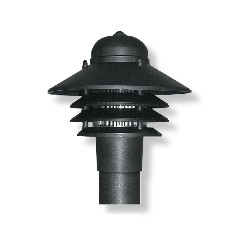 Lexacast Louvre Post Mount Bollard Black - F5301L-BL