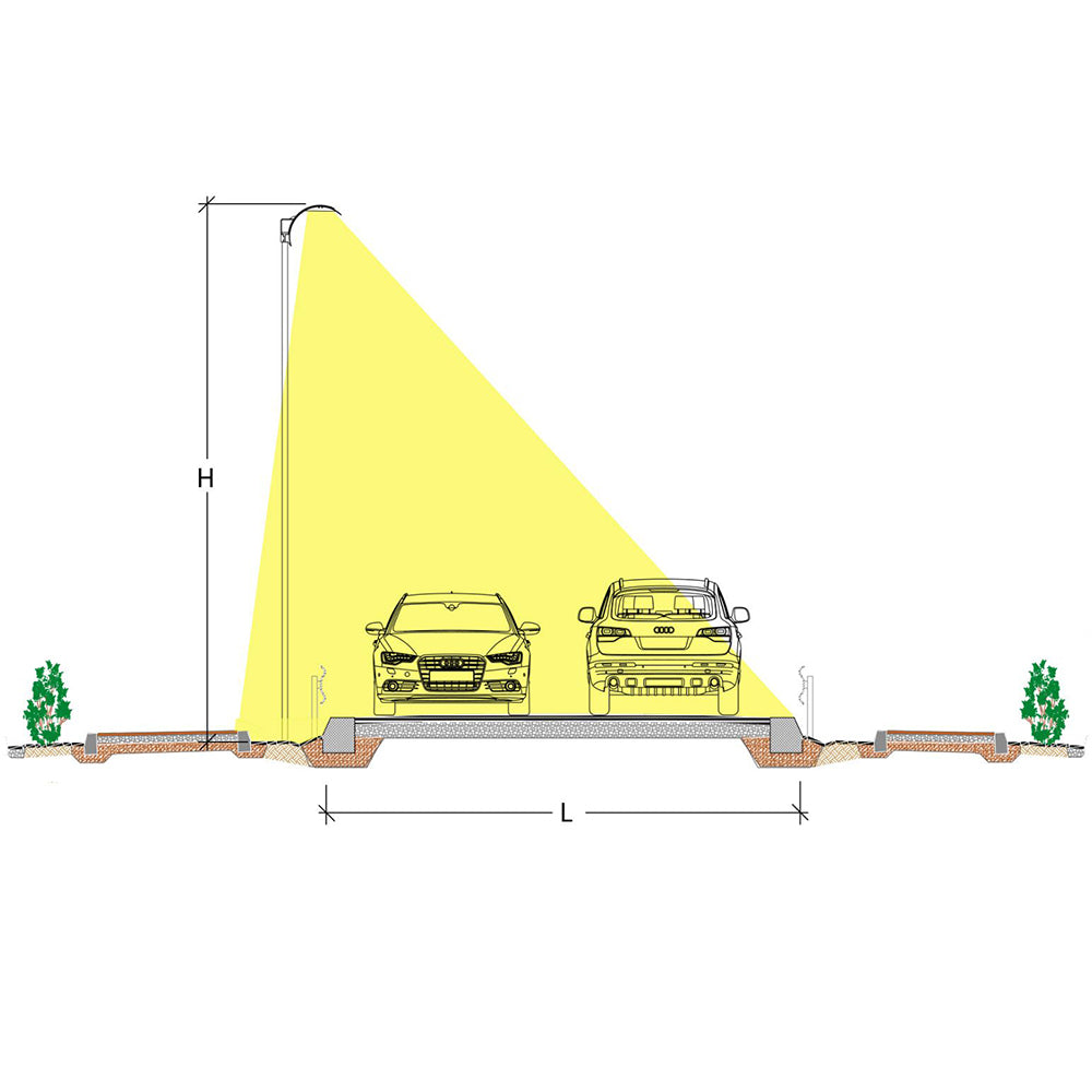 Arc Large Area Pedestrian Lantern Head 55W LED Charcoal / Cool White - F60382-PED