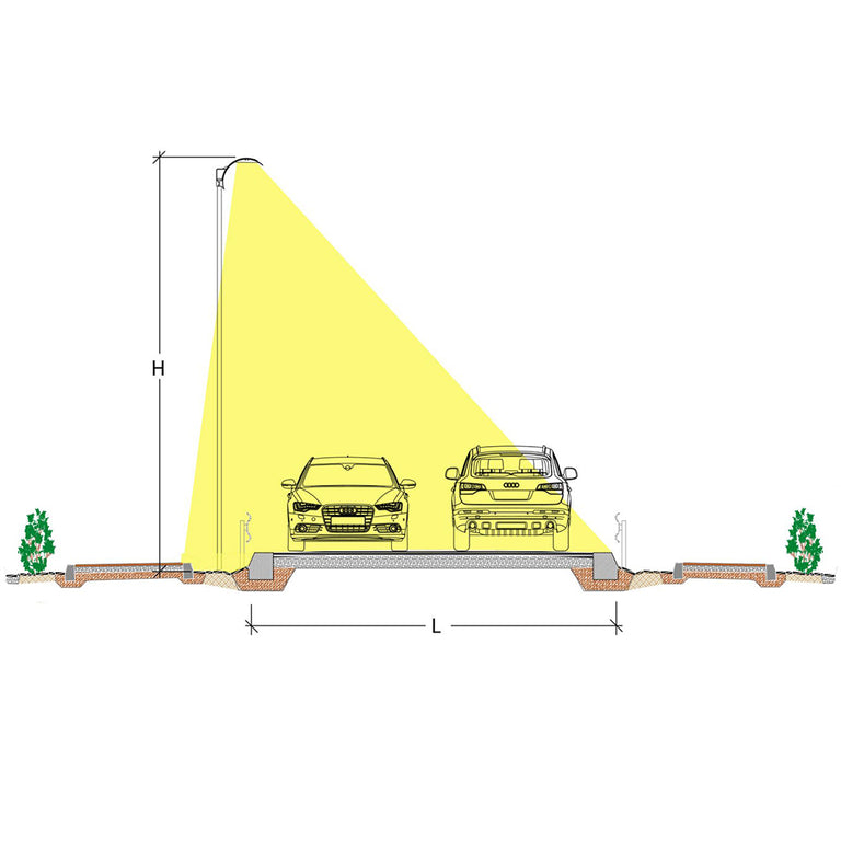 Arc Large Area Pedestrian Lantern Head 55W LED Charcoal / Cool White - F60382-PED