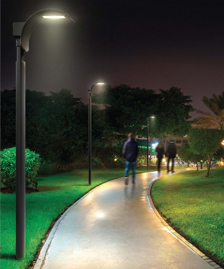 Arc Large Area Pedestrian Lantern Head 55W LED Charcoal / Cool White - F60382-PED
