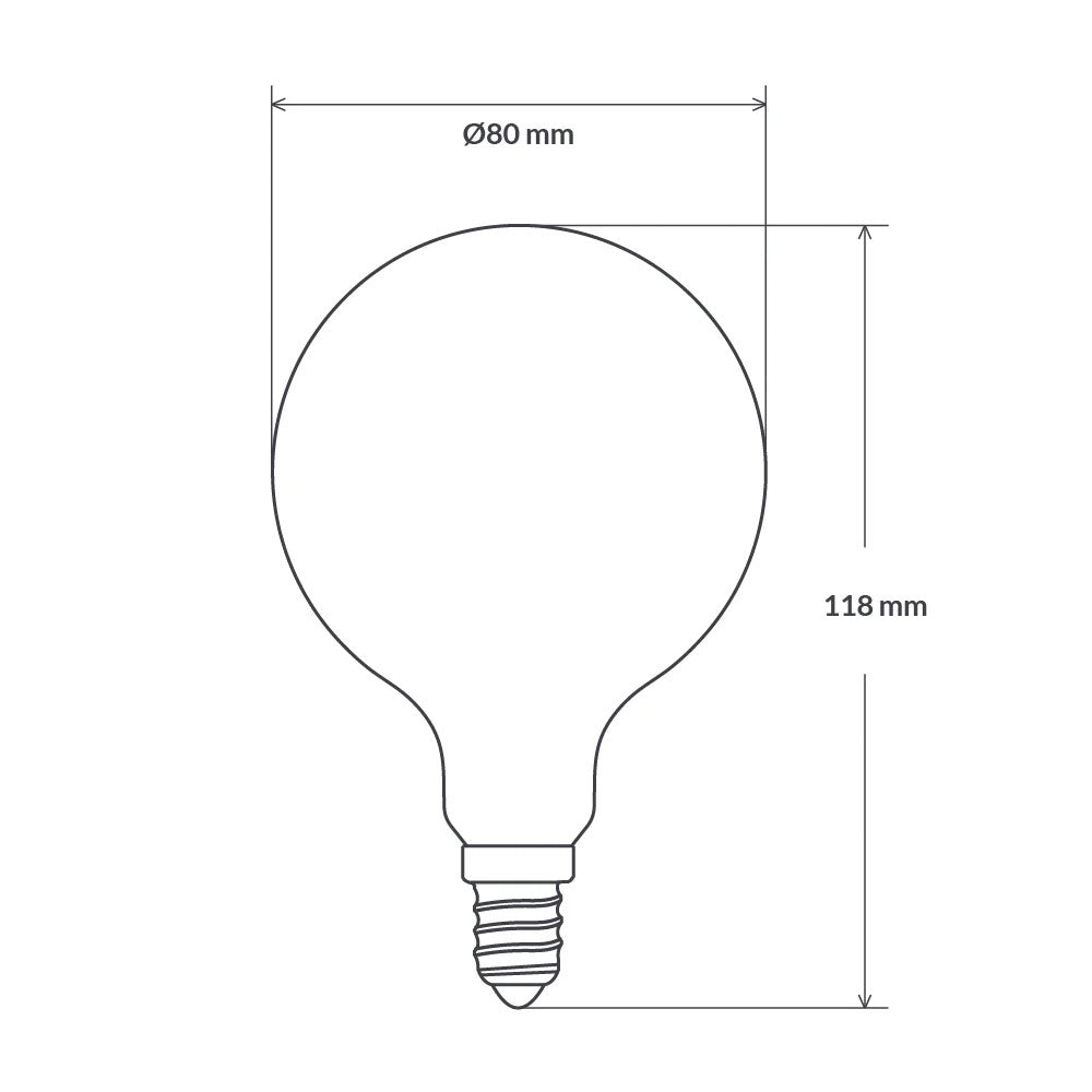 Matte G80 LED 6W E14 Dimmable / Warm White - F614-G80-P-27K
