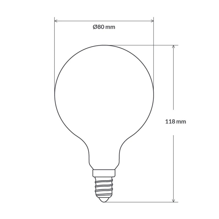 Matte G80 LED 6W E14 Dimmable / Warm White - F614-G80-P-27K