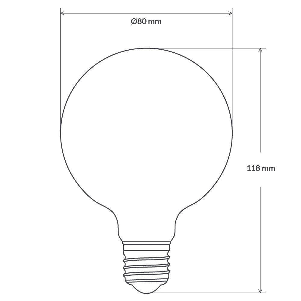 Matte G80 LED 7.2W E27 Dimmable / Warm White - F7.227-G80-P-27K