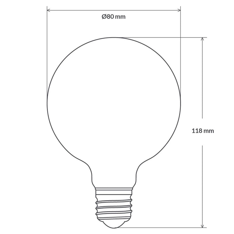 Matte G80 LED 7.2W E27 Dimmable / Warm White - F7.227-G80-P-27K