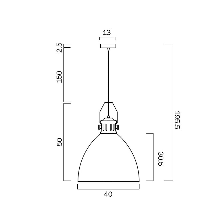 Fabrica 1 Light Pendant Large Dark Grey - FABRICA PE40-DGY