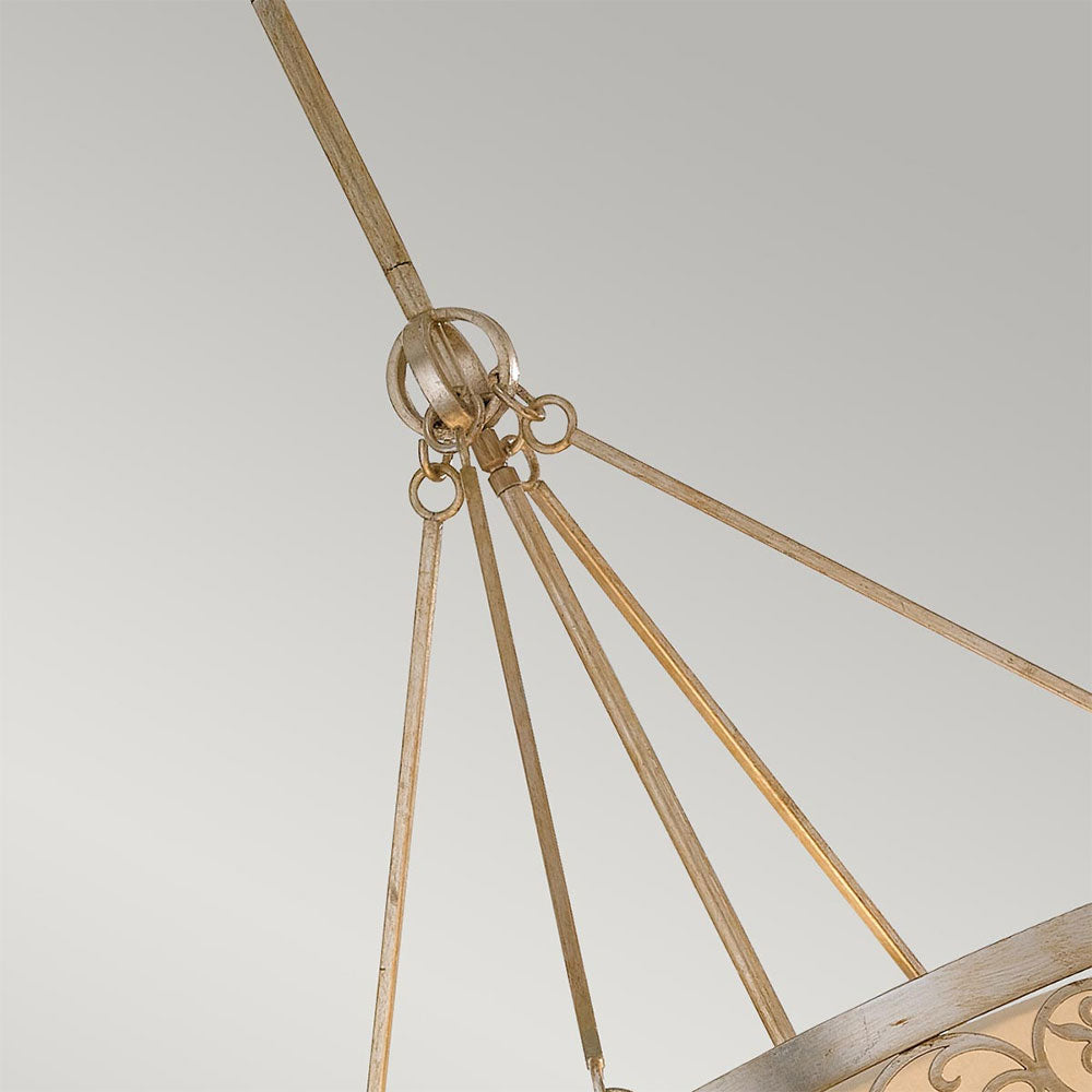 Arabesque 4 Light Chandelier Silver Leaf Patina - FE-ARABESQUE4