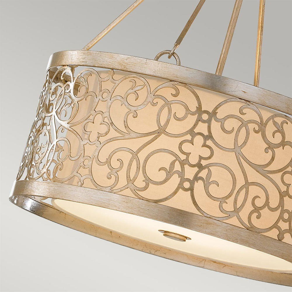 Arabesque 4 Light Chandelier Silver Leaf Patina - FE-ARABESQUE4