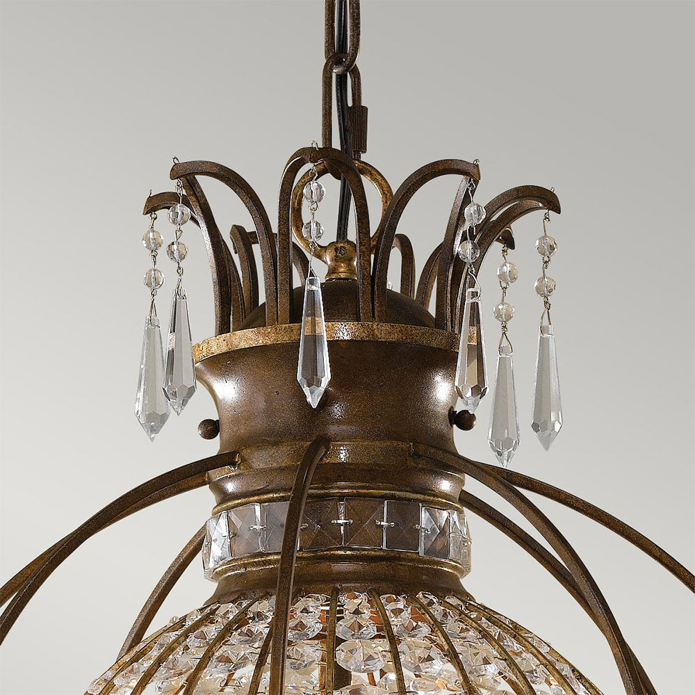 Bellini 3 Light Chandelier Oxidised Bronze & British Bronze - FE-BELLINI3