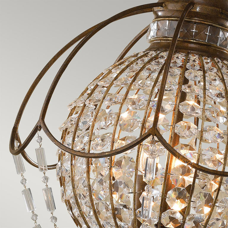 Bellini 3 Light Chandelier Oxidised Bronze & British Bronze - FE-BELLINI3