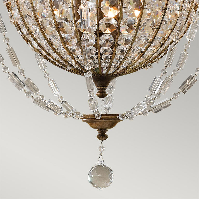 Bellini 3 Light Chandelier Oxidised Bronze & British Bronze - FE-BELLINI3