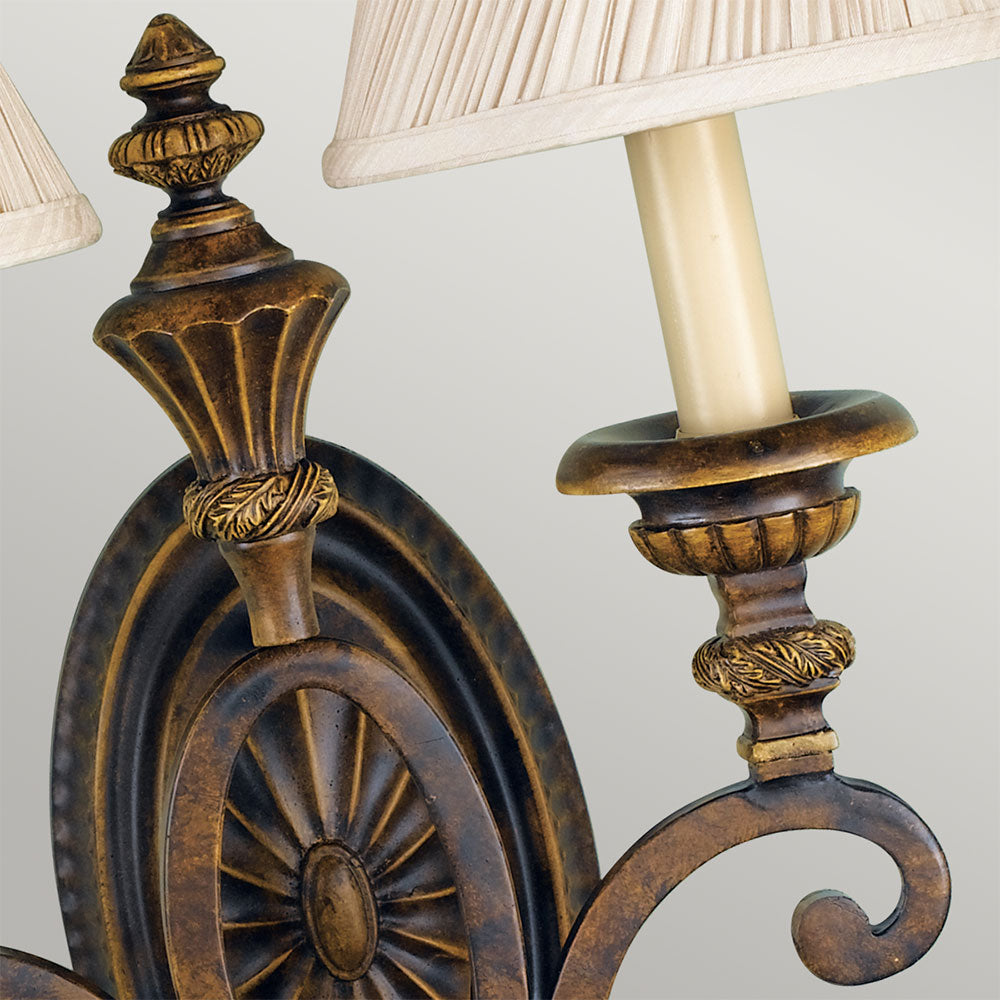 Drawing Room 2 Light Wall Light Walnut - FE-DRAWING-ROOM2