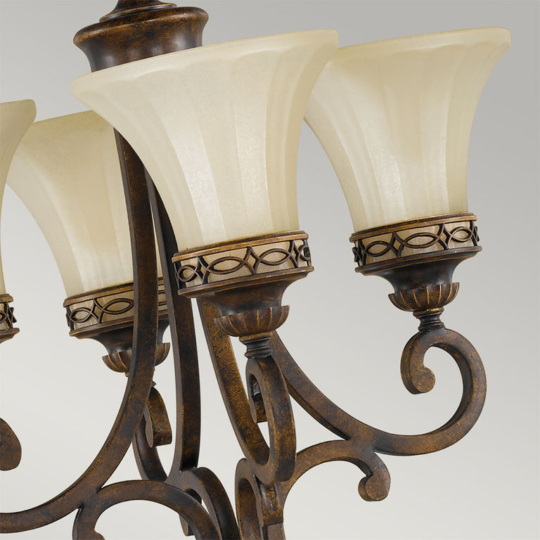 Drawing Room Duo Mount 4 Light Chandelier Walnut - FE-DRAWING-ROOM4
