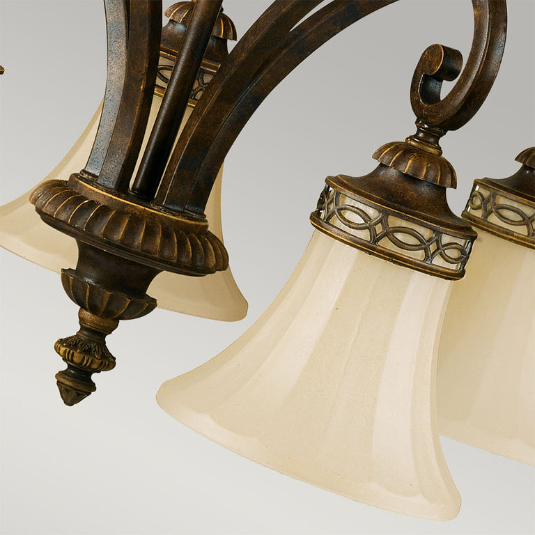 Drawing Room Down 5 Light Chandelier Walnut - FE-DRAWING-ROOM5