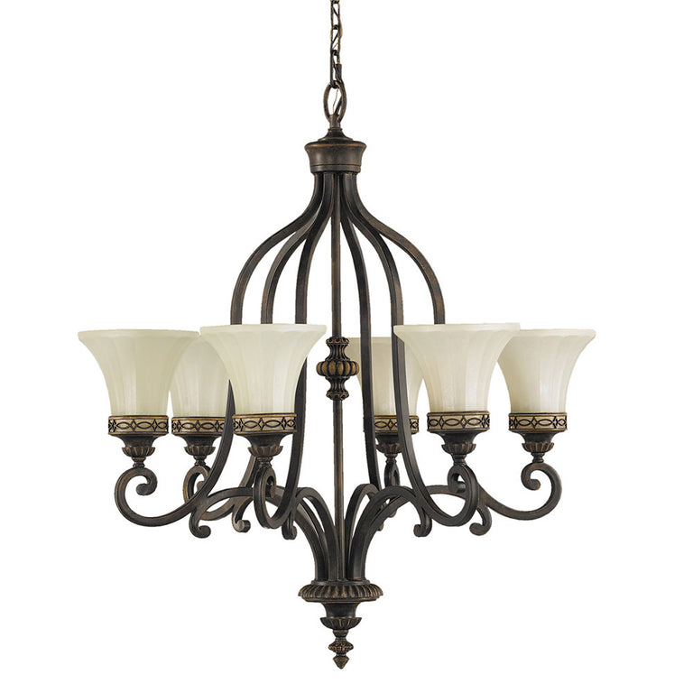 Drawing Room Up 6 Light Chandelier Walnut - FE-DRAWING-ROOM6