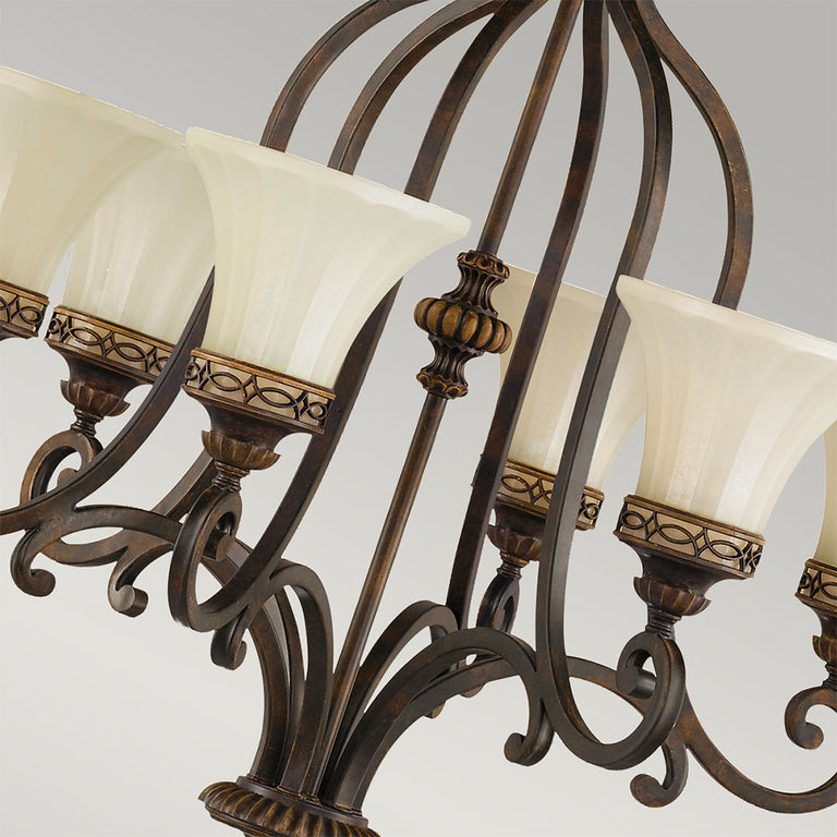 Drawing Room Up 6 Light Chandelier Walnut - FE-DRAWING-ROOM6