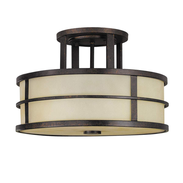 Fusion 3 Light Semi Flush Grecian Bronze - FE-FUSION-SF