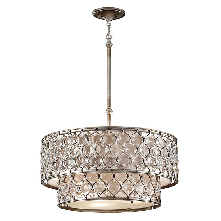 Lucia Two Tier Pendant Chandelier Burnished Silver - FE-LUCIA-P-E-2TR