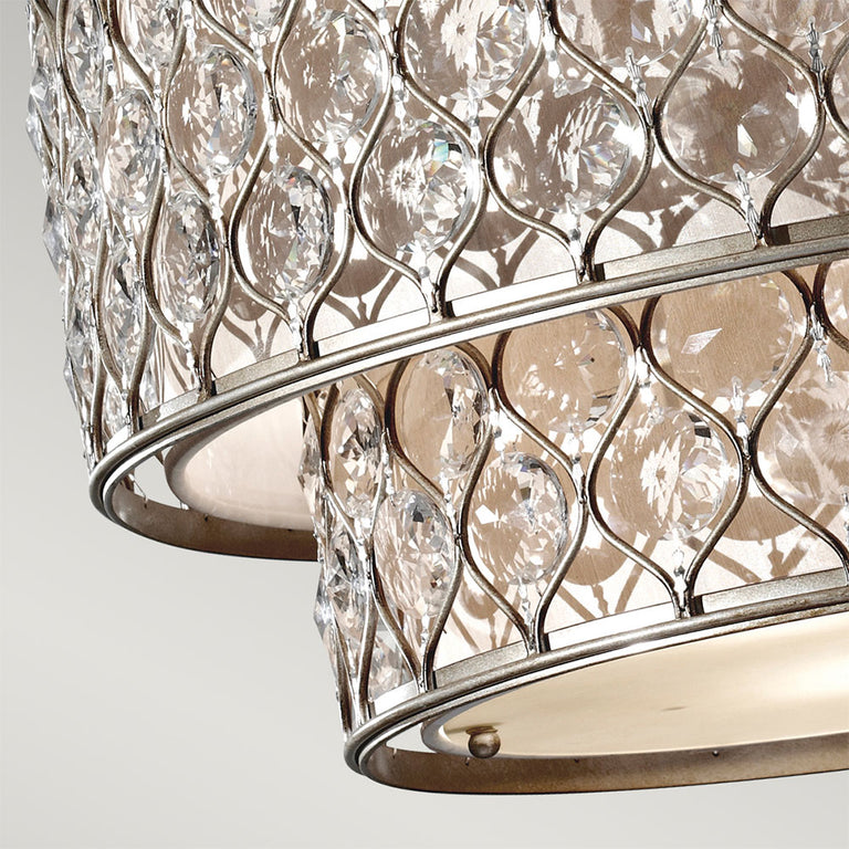 Lucia Two Tier Pendant Chandelier Burnished Silver - FE-LUCIA-P-E-2TR