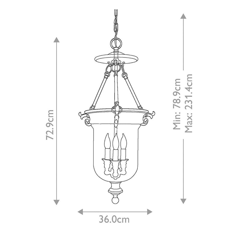Luminary 3 Light Pendant Chandelier Oil Rubbed Bronze - FE-LUMINARY-P-B